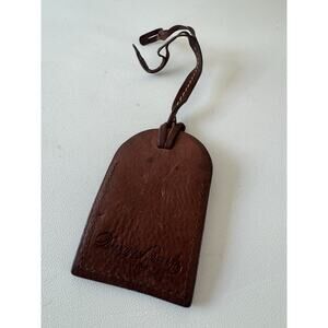 Dooney & Bourke Leather Name Tag Fob Travel Luggage Charm Vintage